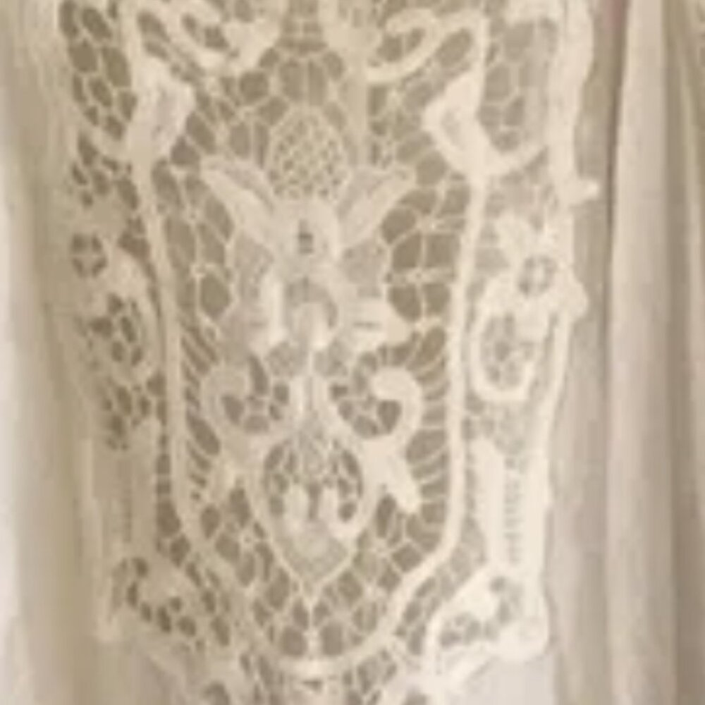 Free People FP One / Frayed Bell Sleeve/ Boho / Crochet Lace / Ivory  XS/S - Picture 4 of 11